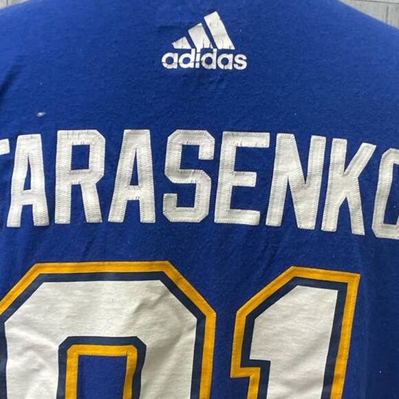 Adidas St Louis Blues Hockey Mens Large NHL Tarasenko 91 Short Sleeve Tee Shirt - Picture 4 of 5